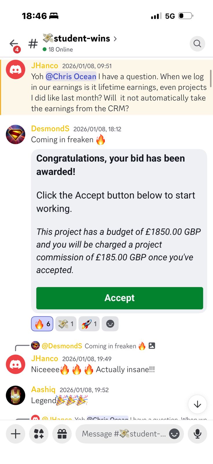 DesmondS — £1,850 project awarded 🔥