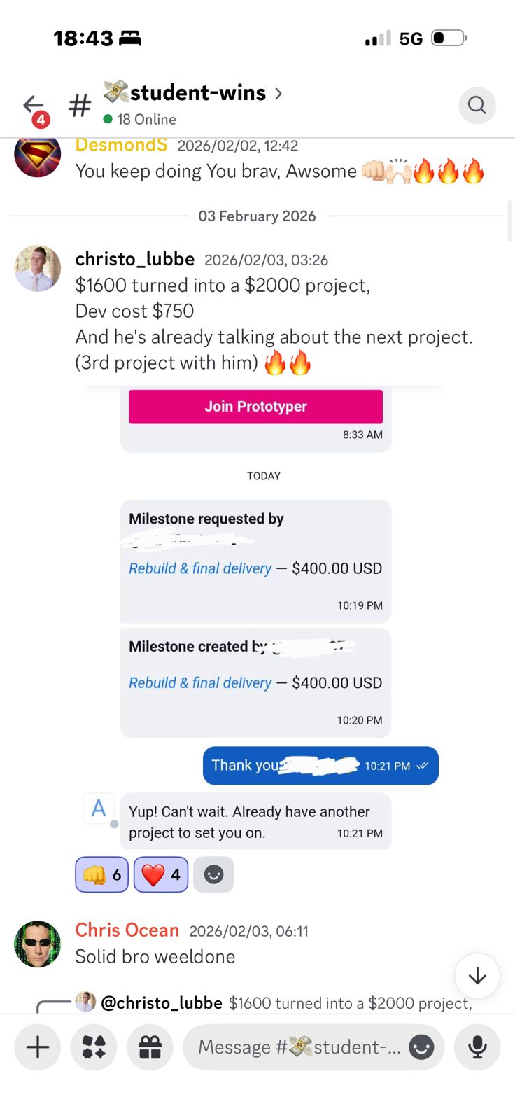 christo_lubbe — $2,000 project, 3rd rehire 🔥