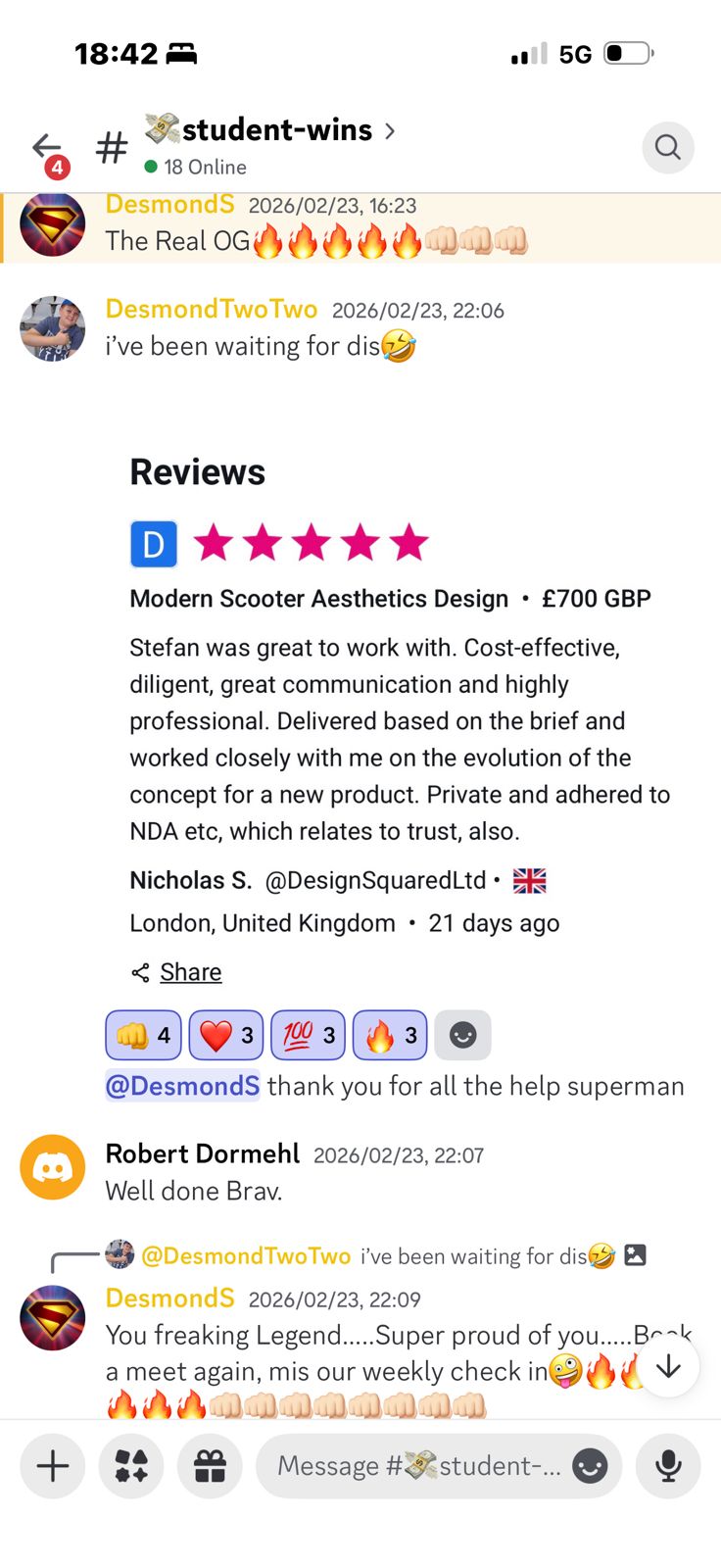 DesmondTwoTwo — £700 5-star review 🏆