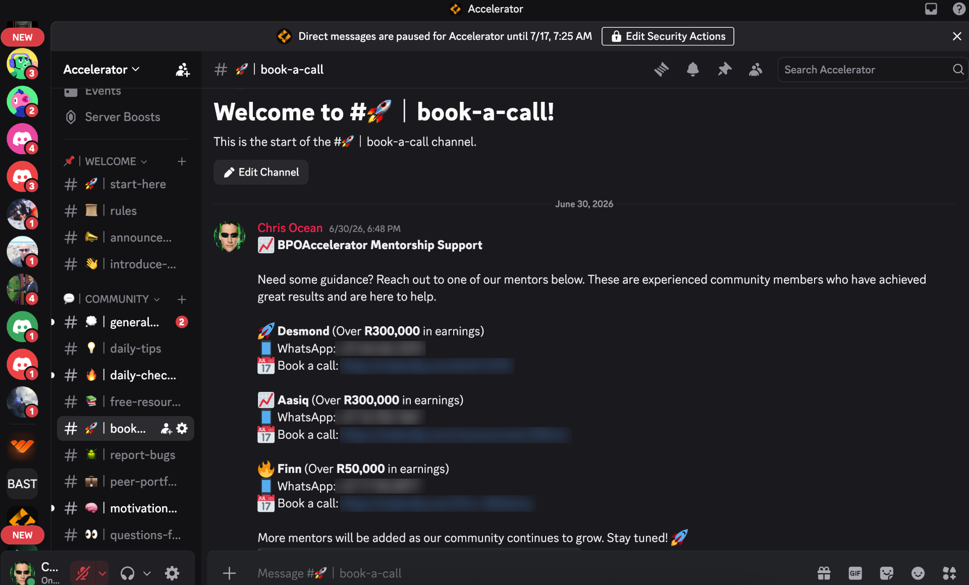 1-ON-1 MENTOR CALLS
